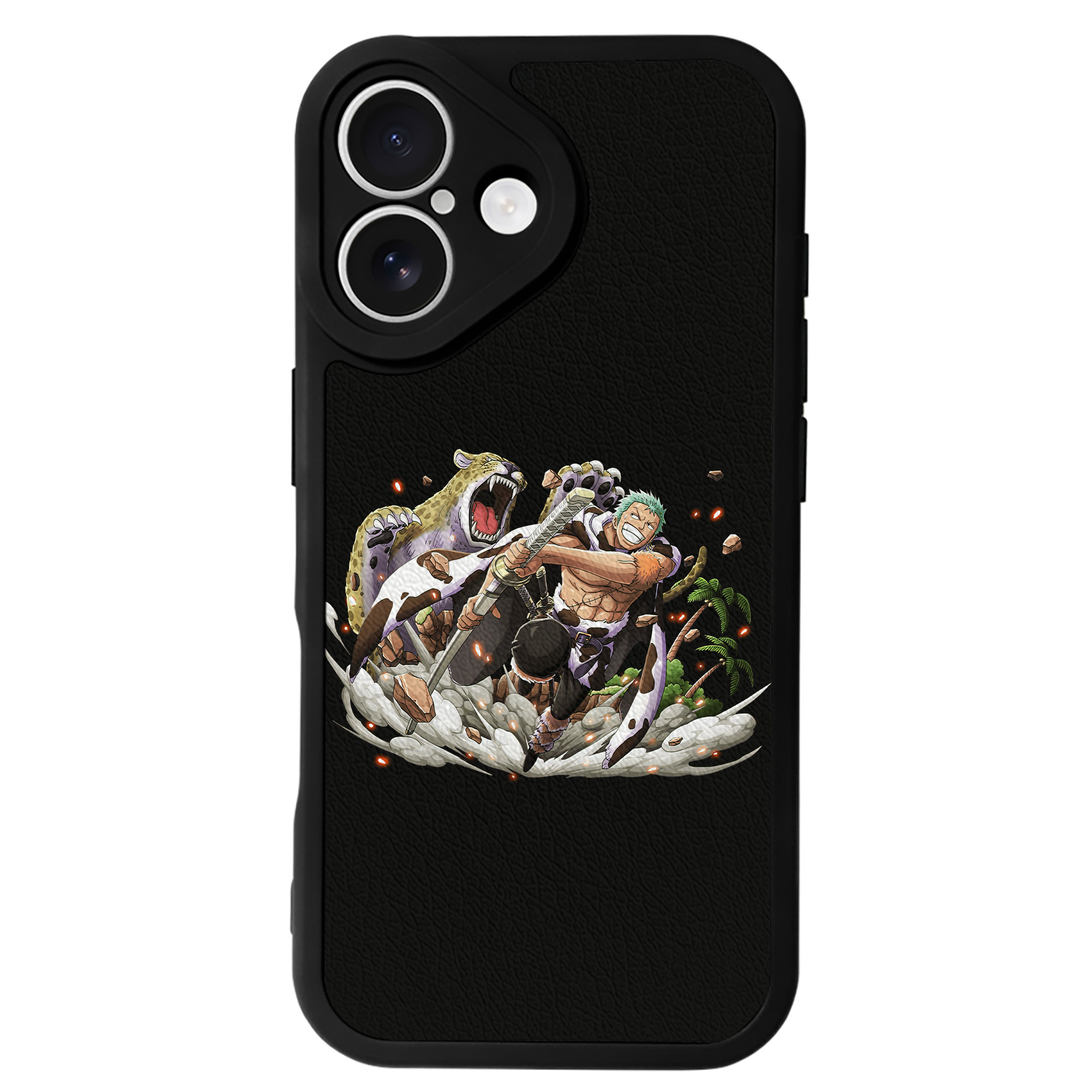 （画像用） ワンピース ロロノア・ゾロ ONE PIECE Roronoa Zoro 【iPhone 16シリーズ対応】シリコンスマホケース（レザー調） 材質：シリコン